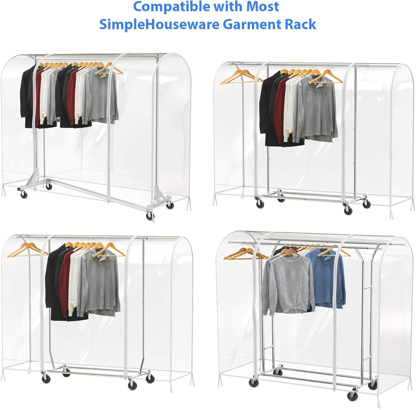 Simple Houseware Clear Garment Rack Cover